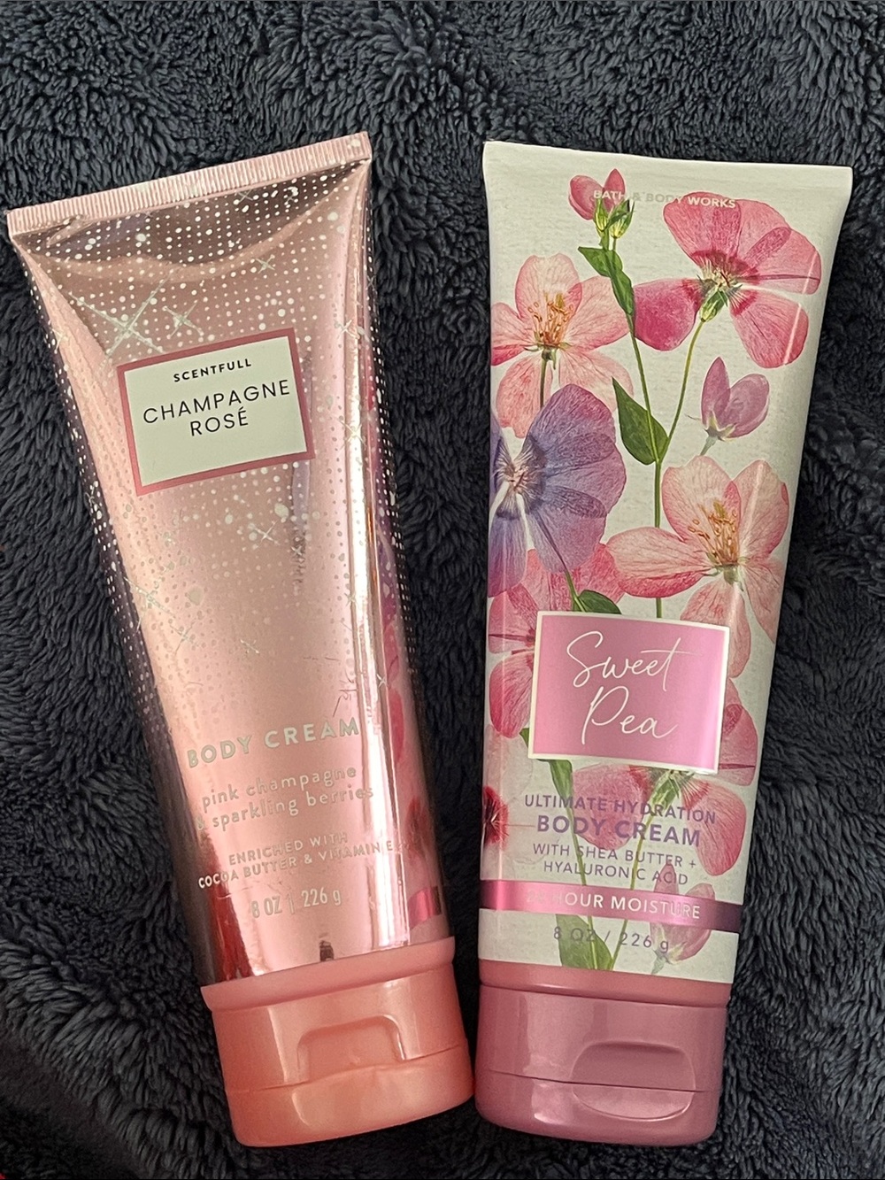 Bath & Body Works Sweet Pea & Scentfull Pink Champagne Body Cream Duo